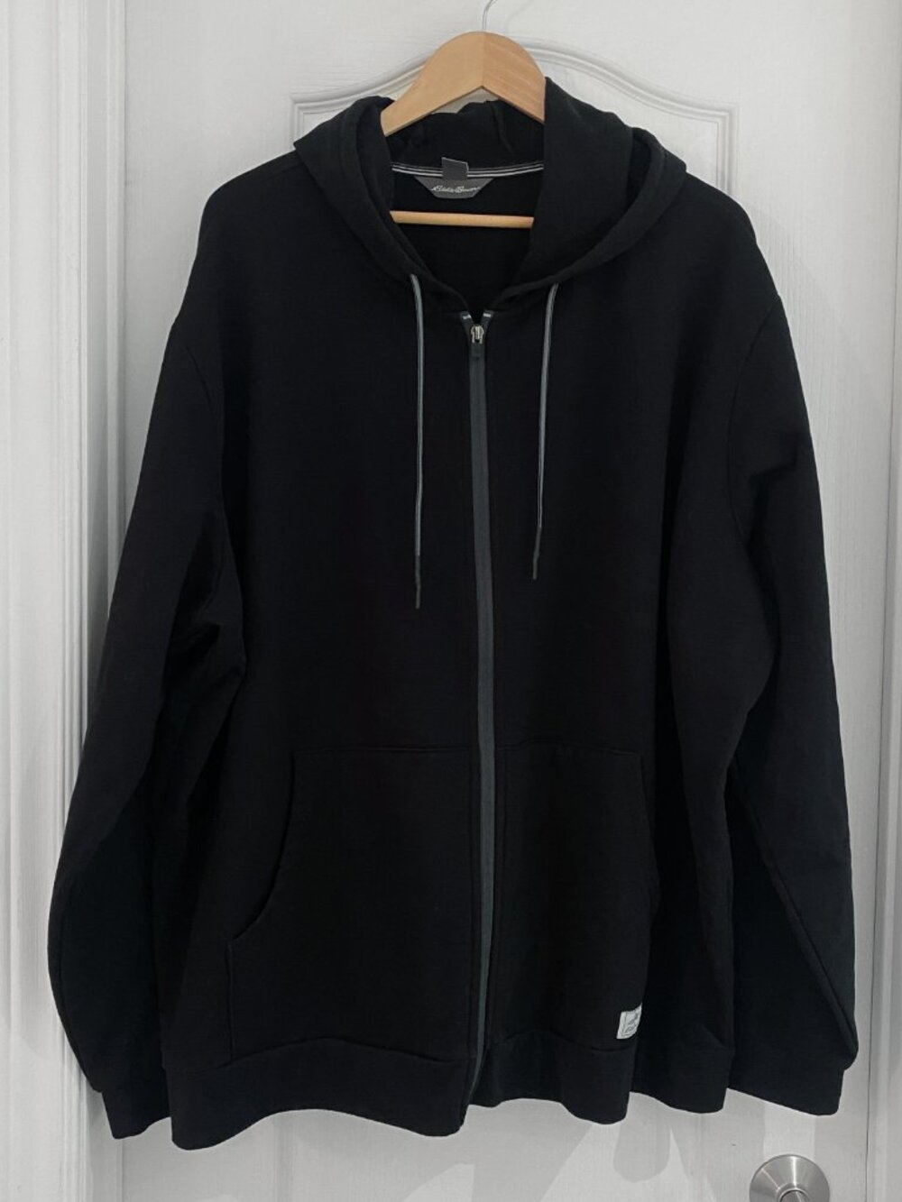 Eddie Bauer Men's 3XL Black Full Zip Hoodie Big & Tall Fleece Sweatshirt